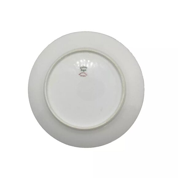 Haviland Limoges France Salad Plate Coupe H1415 White/Gold Trim & Inner Ring - Picture 4 of 5